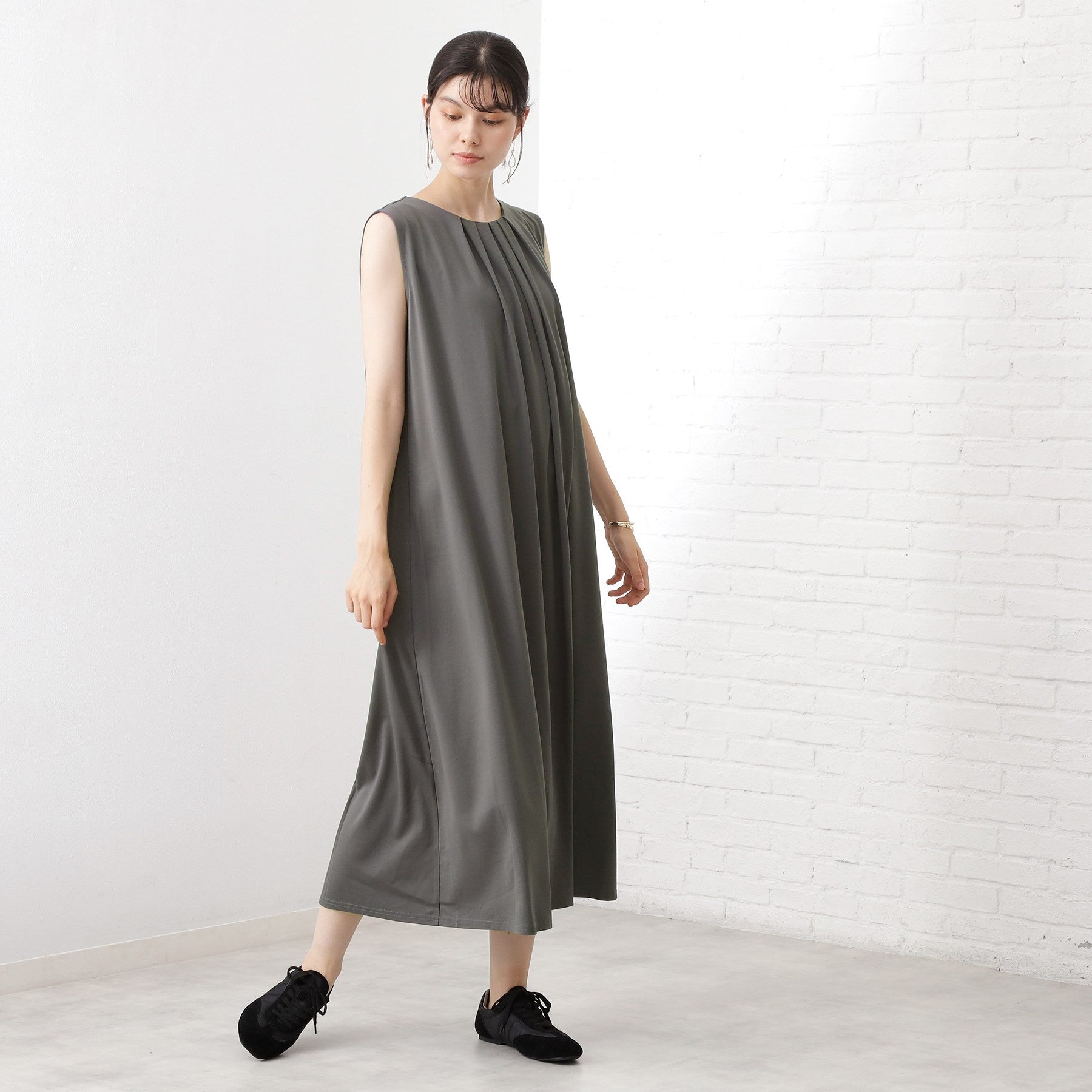 ザ ショップ ティーケー  (ウィメン) THE SHOP TK(Women) カットソーワンピース （チャコールグレー(914)） チャコールグレー(914)