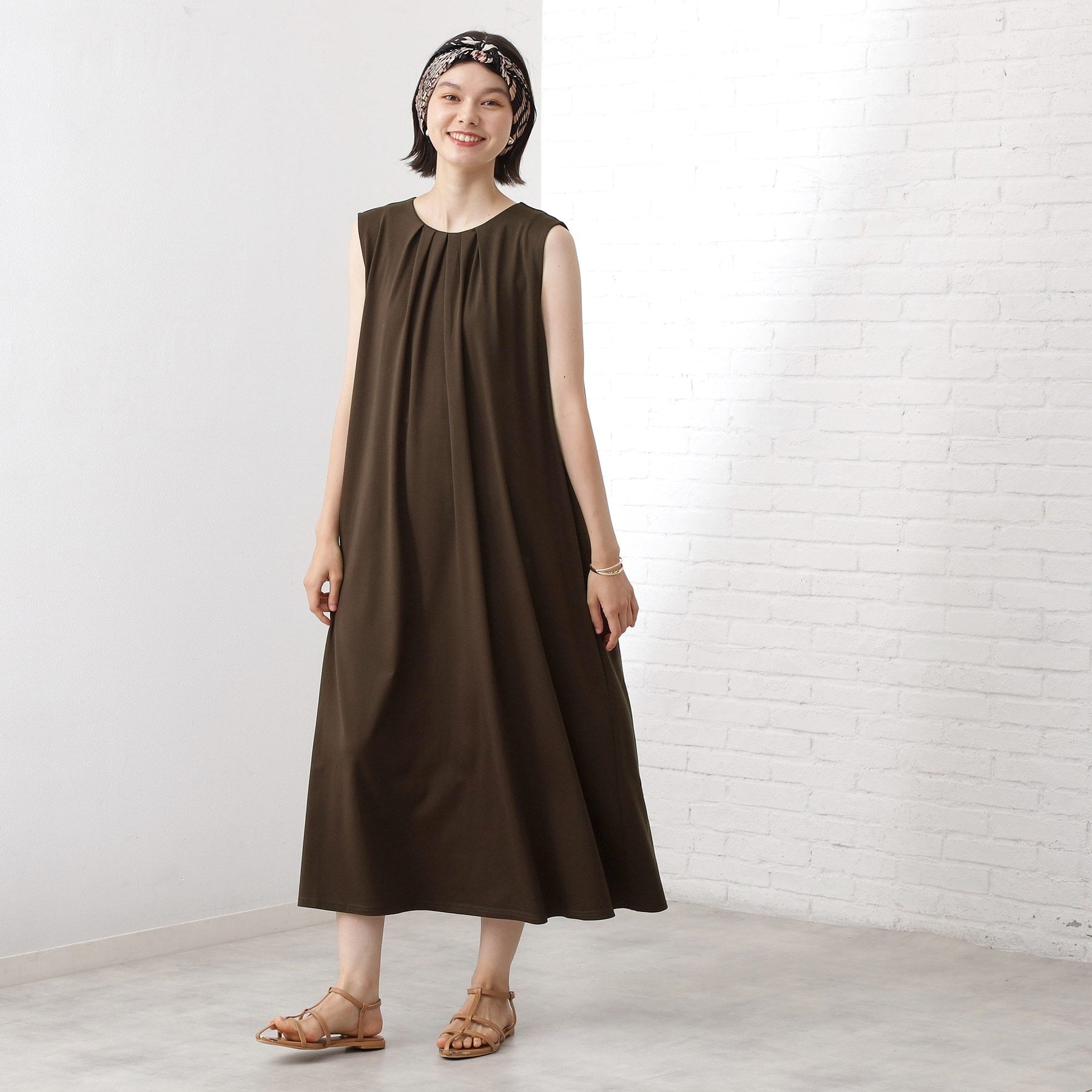 ザ ショップ ティーケー  (ウィメン) THE SHOP TK(Women) カットソーワンピース （ブラウン(943)） ブラウン(943)