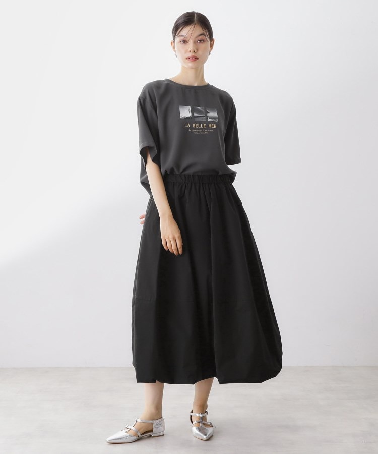 ザ ショップ ティーケー  (ウィメン) THE SHOP TK(Women) ポーラプリント布帛Tシャツ （オフホワイト(003)） オフホワイト(003)