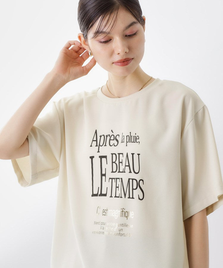 ザ ショップ ティーケー  (ウィメン) THE SHOP TK(Women) ポーラプリント布帛Tシャツ （オフホワイト(003)） オフホワイト(003)