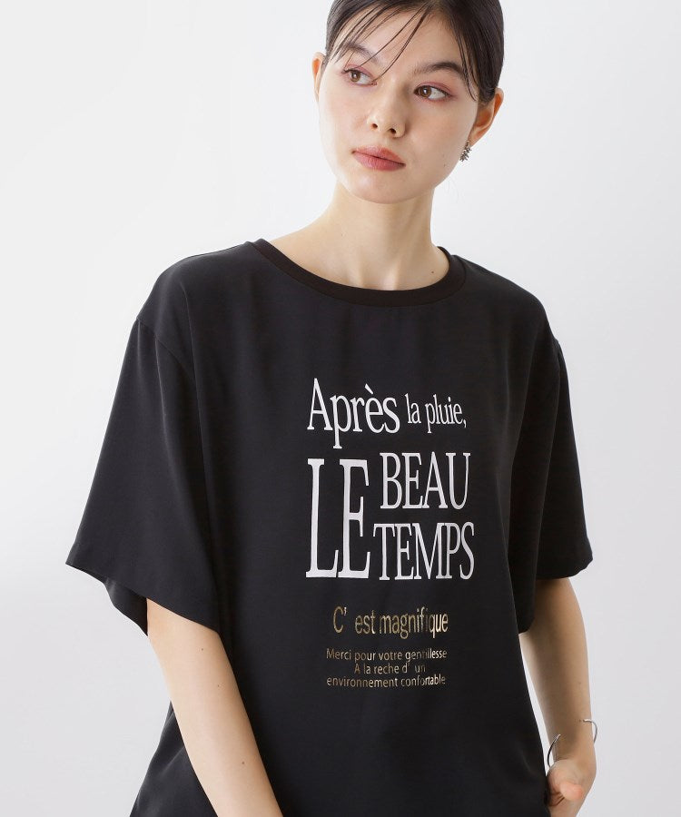 ザ ショップ ティーケー  (ウィメン) THE SHOP TK(Women) ポーラプリント布帛Tシャツ （オフホワイト(003)） オフホワイト(003)