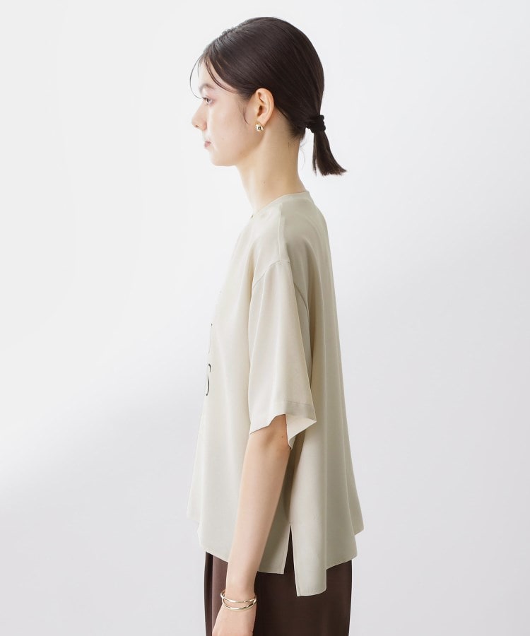 ザ ショップ ティーケー  (ウィメン) THE SHOP TK(Women) ポーラプリント布帛Tシャツ （オフホワイト(003)） オフホワイト(003)
