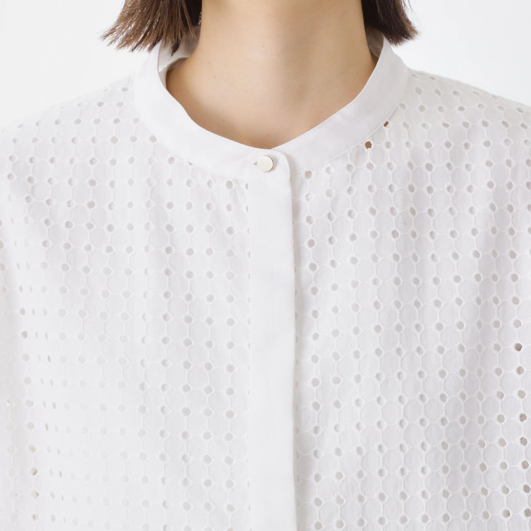 ザ ショップ ティーケー  (ウィメン) THE SHOP TK(Women) サークル刺繍ショート丈シャツ （ブラック(019)） ブラック(019)