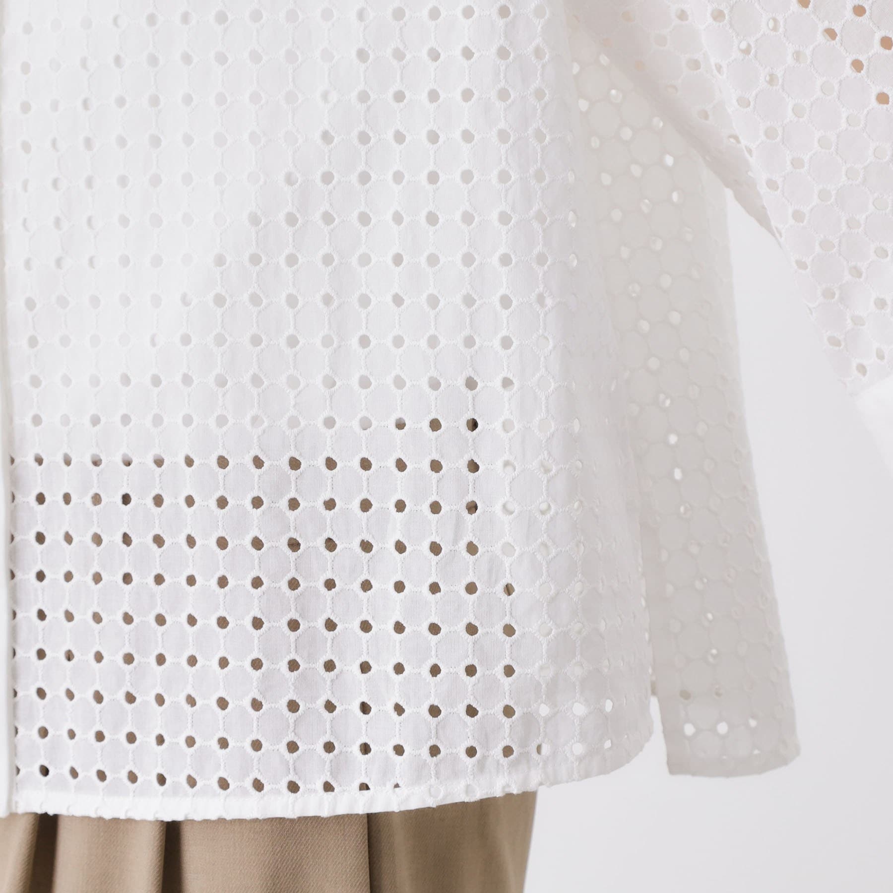 ザ ショップ ティーケー  (ウィメン) THE SHOP TK(Women) サークル刺繍ショート丈シャツ （ブラック(019)） ブラック(019)