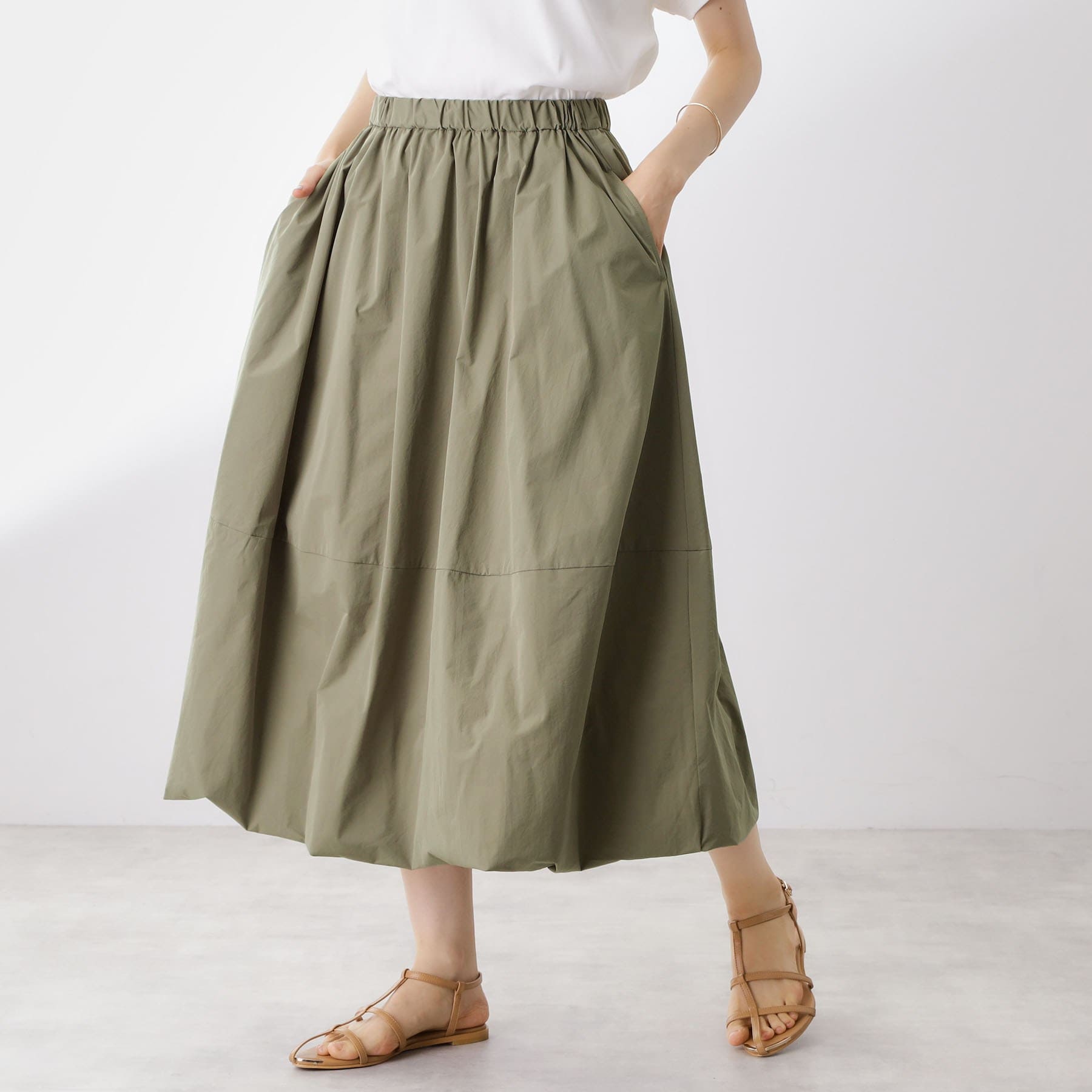 ザ ショップ ティーケー  (ウィメン) THE SHOP TK(Women) バルーンスカート （カーキ(027)） カーキ(027)