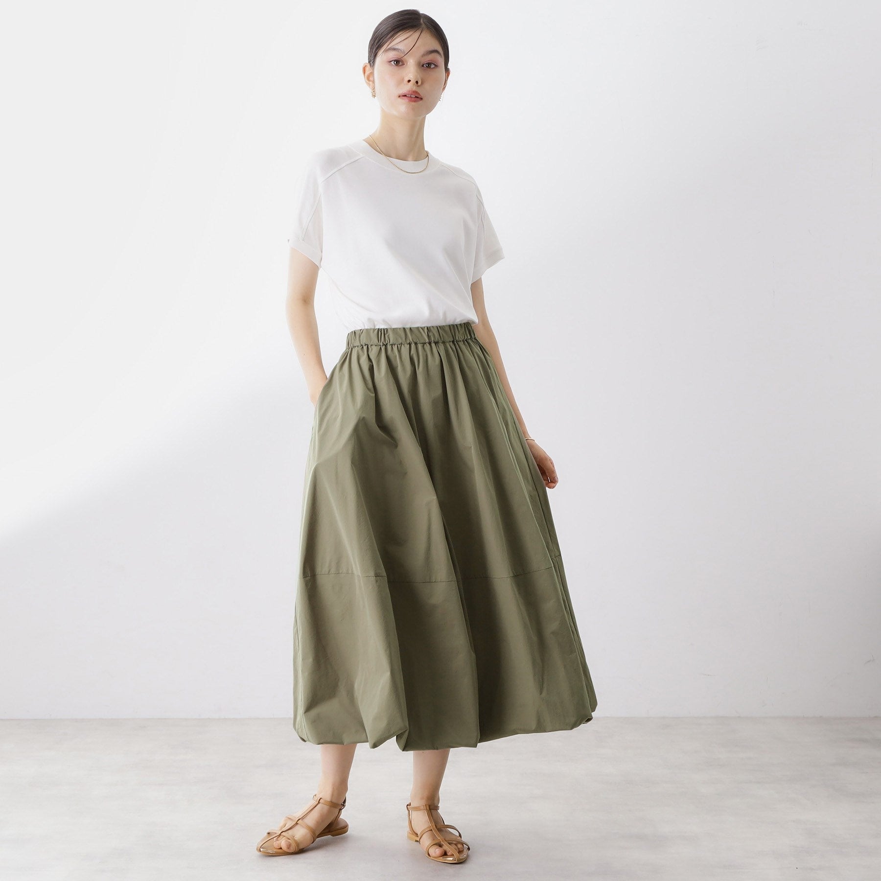 ザ ショップ ティーケー  (ウィメン) THE SHOP TK(Women) バルーンスカート （カーキ(027)） カーキ(027)