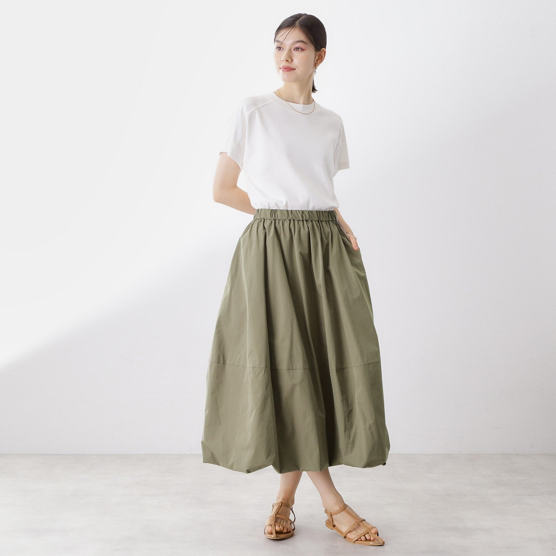 ザ ショップ ティーケー  (ウィメン) THE SHOP TK(Women) バルーンスカート （カーキ(027)） カーキ(027)