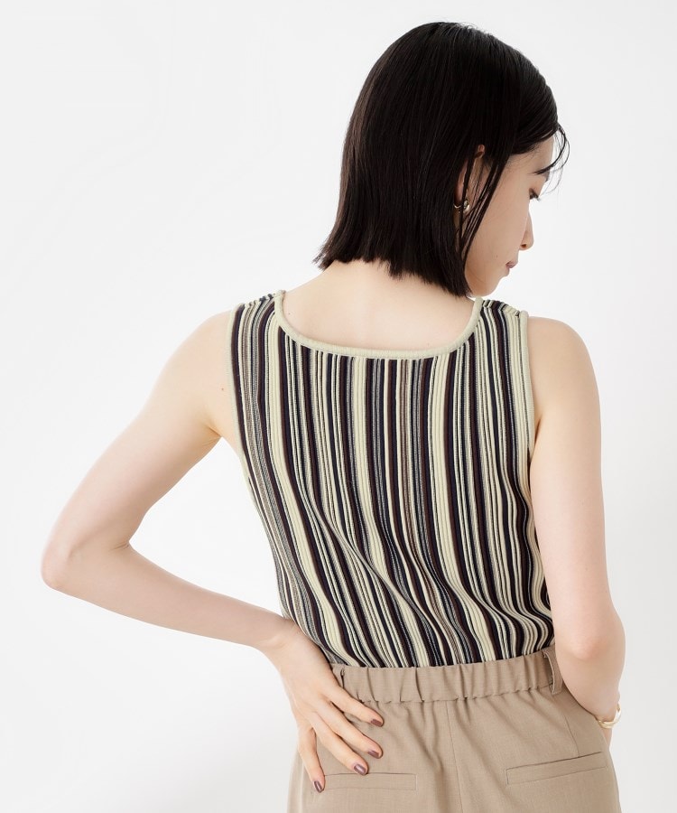 ザ ショップ ティーケー  (ウィメン) THE SHOP TK(Women) ストライプ柄ニットタンク前後2WAY （アイボリー(304)） アイボリー(304)