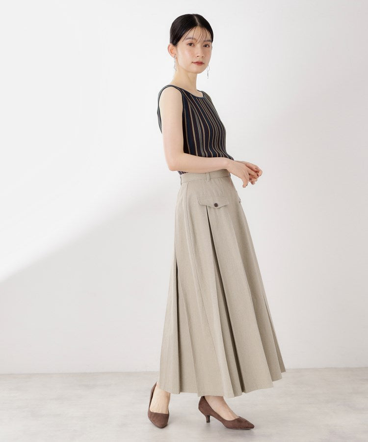 ザ ショップ ティーケー  (ウィメン) THE SHOP TK(Women) ストライプ柄ニットタンク前後2WAY （アイボリー(304)） アイボリー(304)