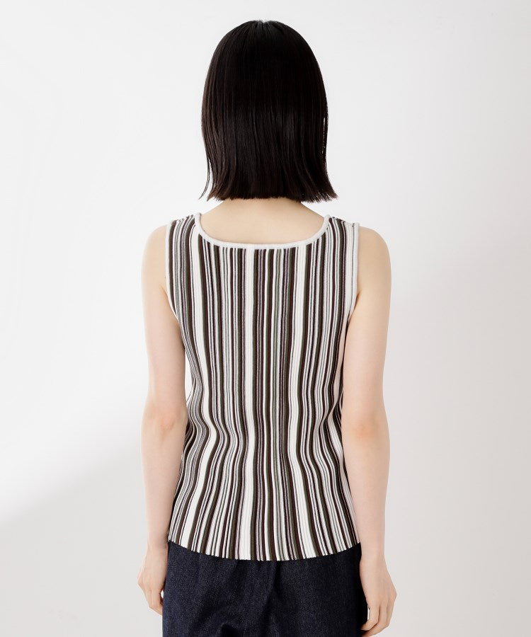 ザ ショップ ティーケー  (ウィメン) THE SHOP TK(Women) ストライプ柄ニットタンク前後2WAY （アイボリー(304)） アイボリー(304)