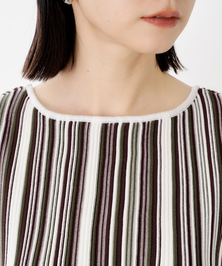 ザ ショップ ティーケー  (ウィメン) THE SHOP TK(Women) ストライプ柄ニットタンク前後2WAY （アイボリー(304)） アイボリー(304)