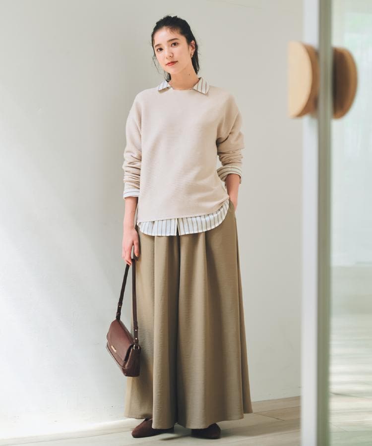 ザ ショップ ティーケー  (ウィメン) THE SHOP TK(Women) サップ素材イージーパンツ （ブラウン(043)） ブラウン(043)