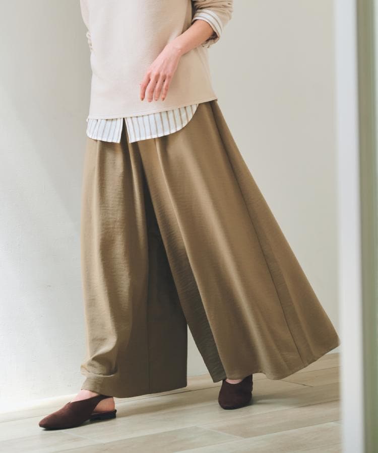 ザ ショップ ティーケー  (ウィメン) THE SHOP TK(Women) サップ素材イージーパンツ （ブラウン(043)） ブラウン(043)