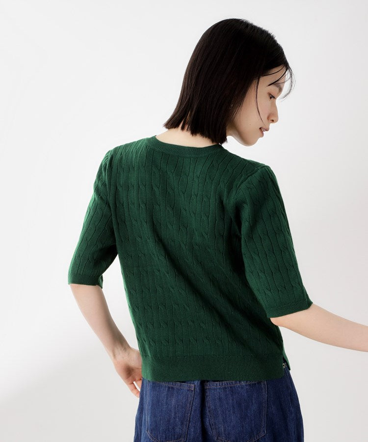 ザ ショップ ティーケー  (ウィメン) THE SHOP TK(Women) 刺繍入りケーブルニット半袖 （アイボリー(004)） アイボリー(004)