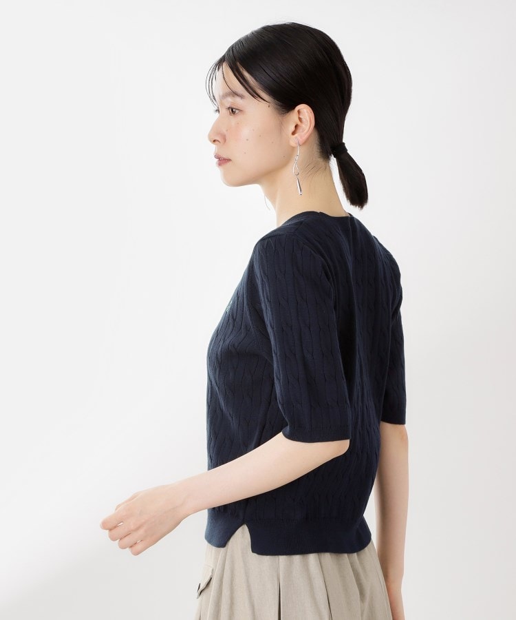 ザ ショップ ティーケー  (ウィメン) THE SHOP TK(Women) 刺繍入りケーブルニット半袖 （アイボリー(004)） アイボリー(004)