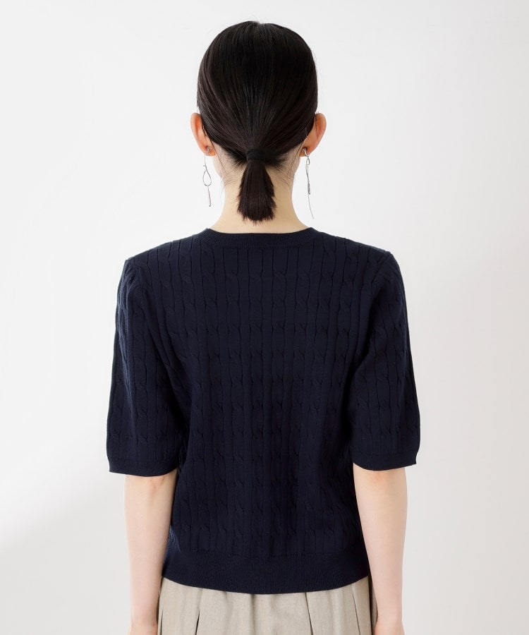 ザ ショップ ティーケー  (ウィメン) THE SHOP TK(Women) 刺繍入りケーブルニット半袖 （アイボリー(004)） アイボリー(004)