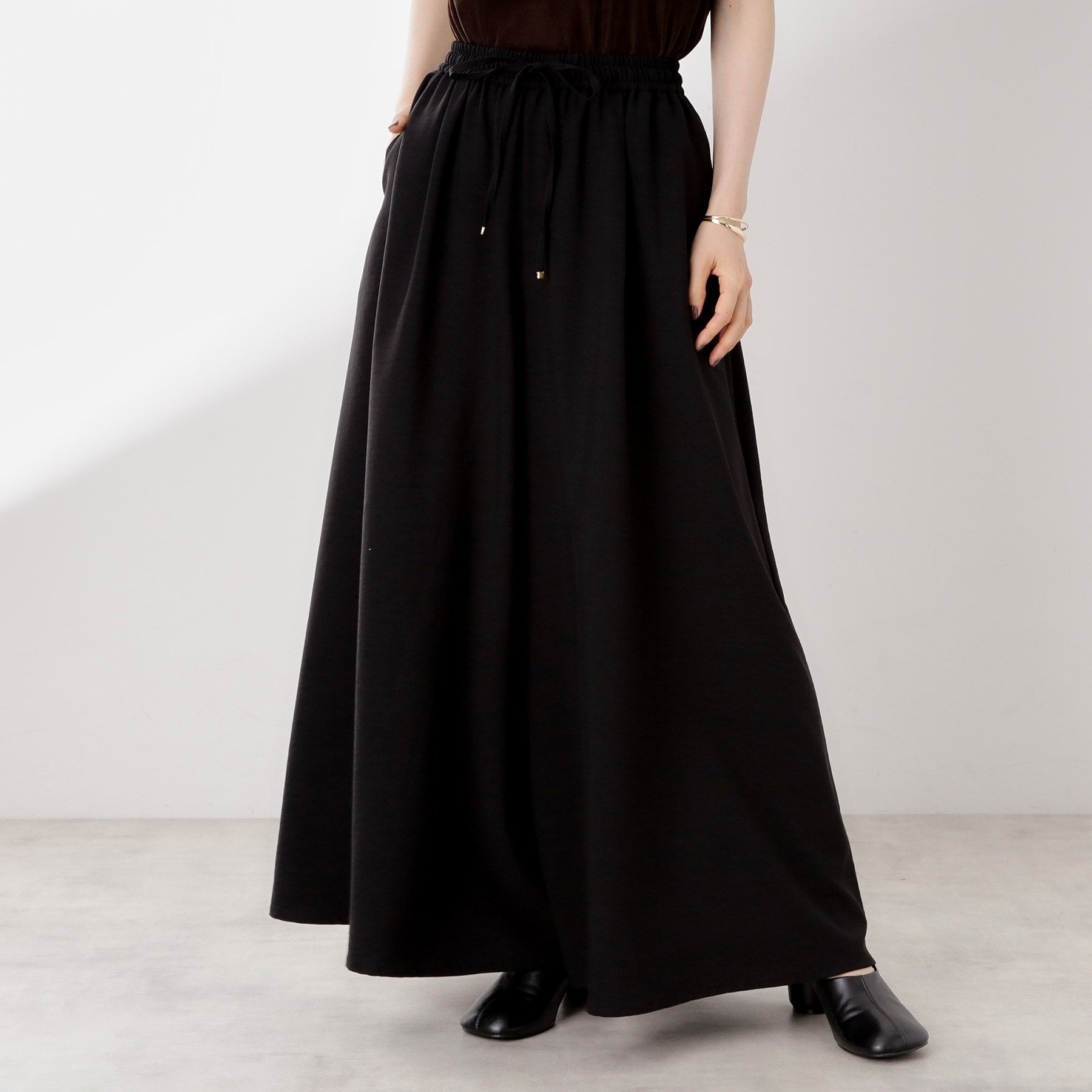 ザ ショップ ティーケー  (ウィメン) THE SHOP TK(Women) サップ素材イージーパンツ （ブラック(019)） ブラック(019)