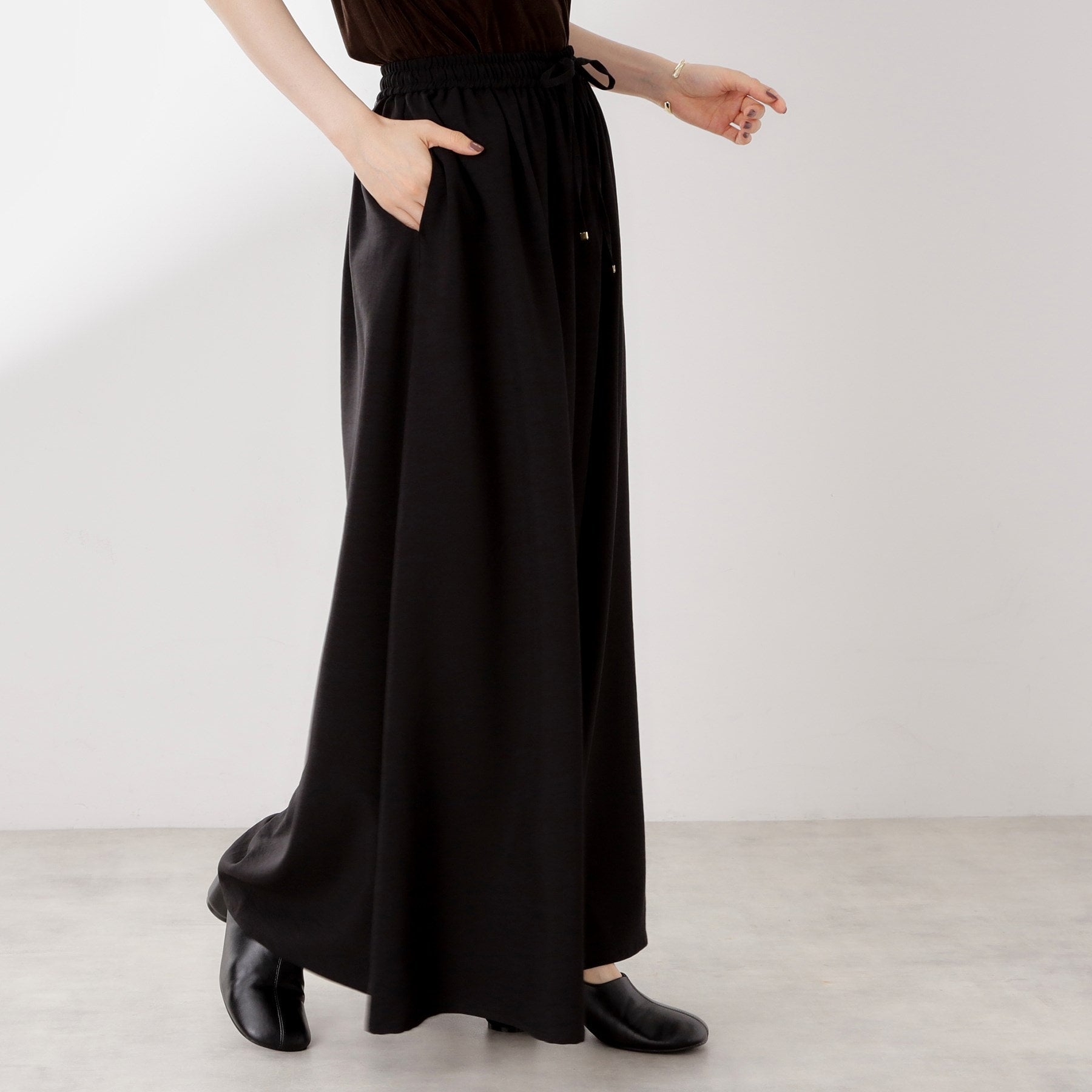 ザ ショップ ティーケー  (ウィメン) THE SHOP TK(Women) サップ素材イージーパンツ （ブラック(019)） ブラック(019)