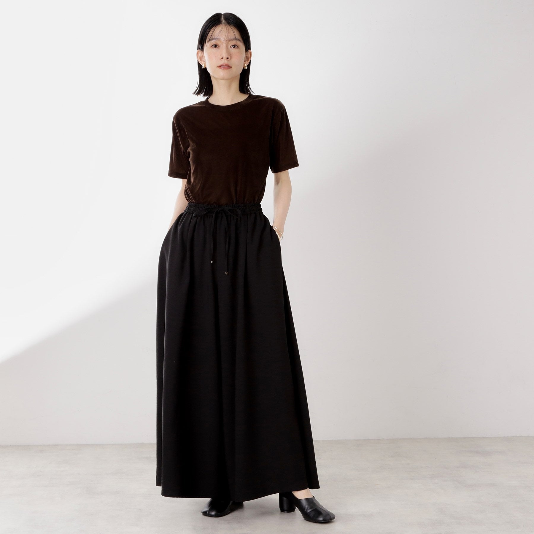 ザ ショップ ティーケー  (ウィメン) THE SHOP TK(Women) サップ素材イージーパンツ （ブラック(019)） ブラック(019)
