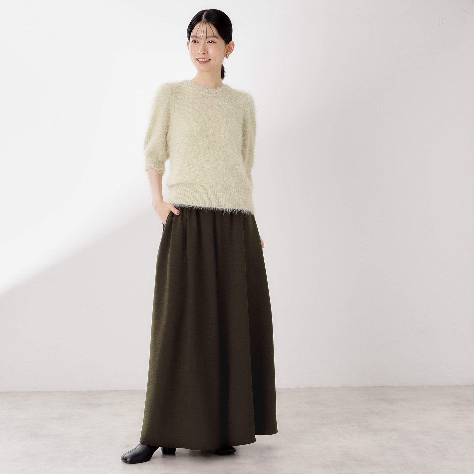 ザ ショップ ティーケー  (ウィメン) THE SHOP TK(Women) サップ素材イージーパンツ （ブラック(019)） ブラック(019)