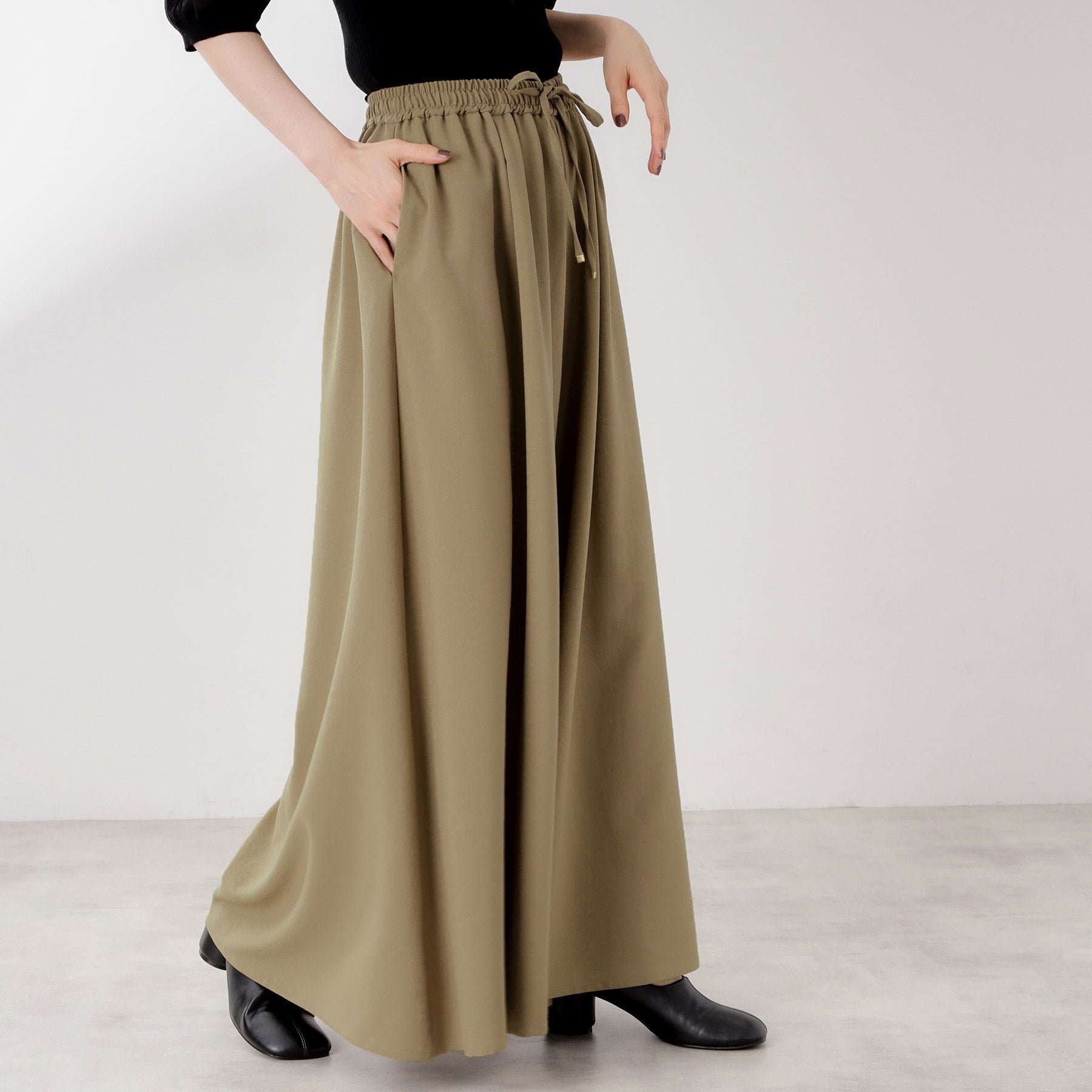 ザ ショップ ティーケー  (ウィメン) THE SHOP TK(Women) サップ素材イージーパンツ （ブラック(019)） ブラック(019)