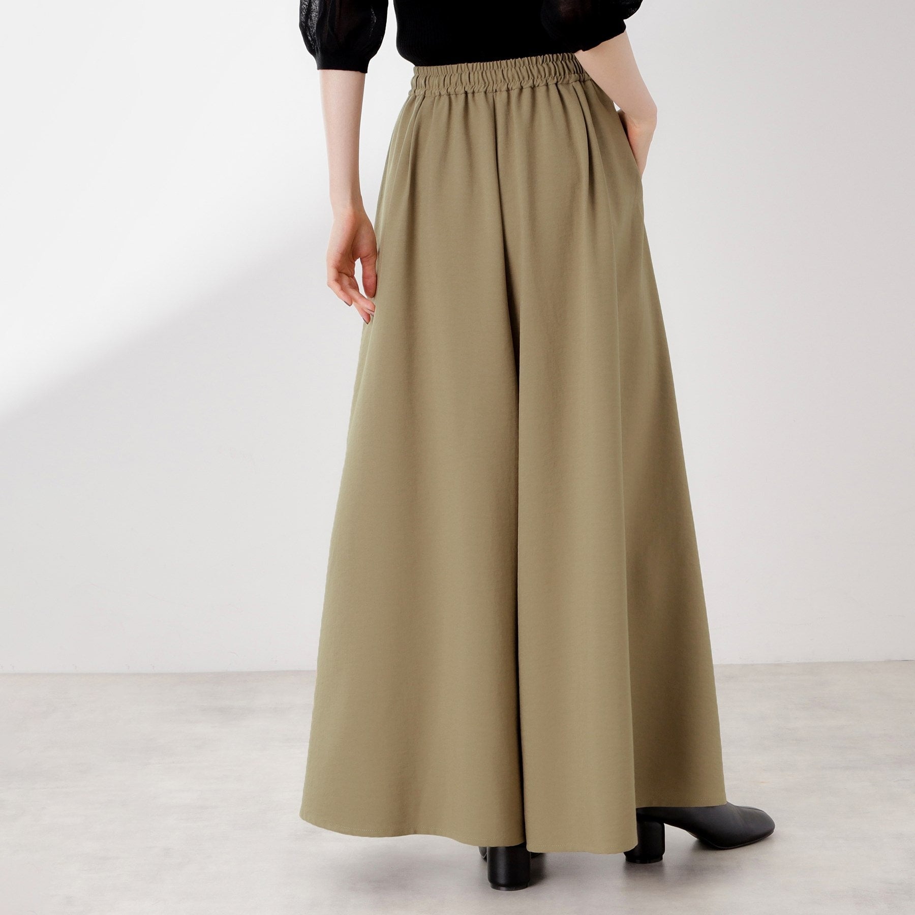 ザ ショップ ティーケー  (ウィメン) THE SHOP TK(Women) サップ素材イージーパンツ （ブラック(019)） ブラック(019)
