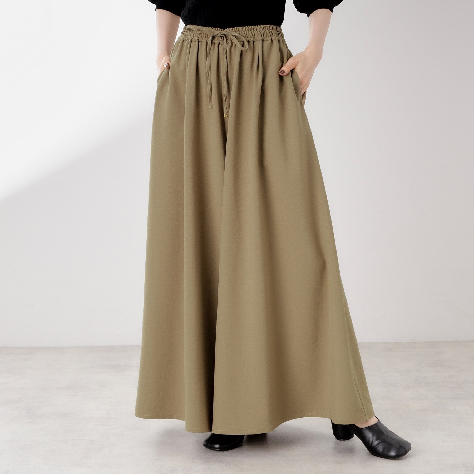 ザ ショップ ティーケー  (ウィメン) THE SHOP TK(Women) サップ素材イージーパンツ （ブラック(019)） ブラック(019)