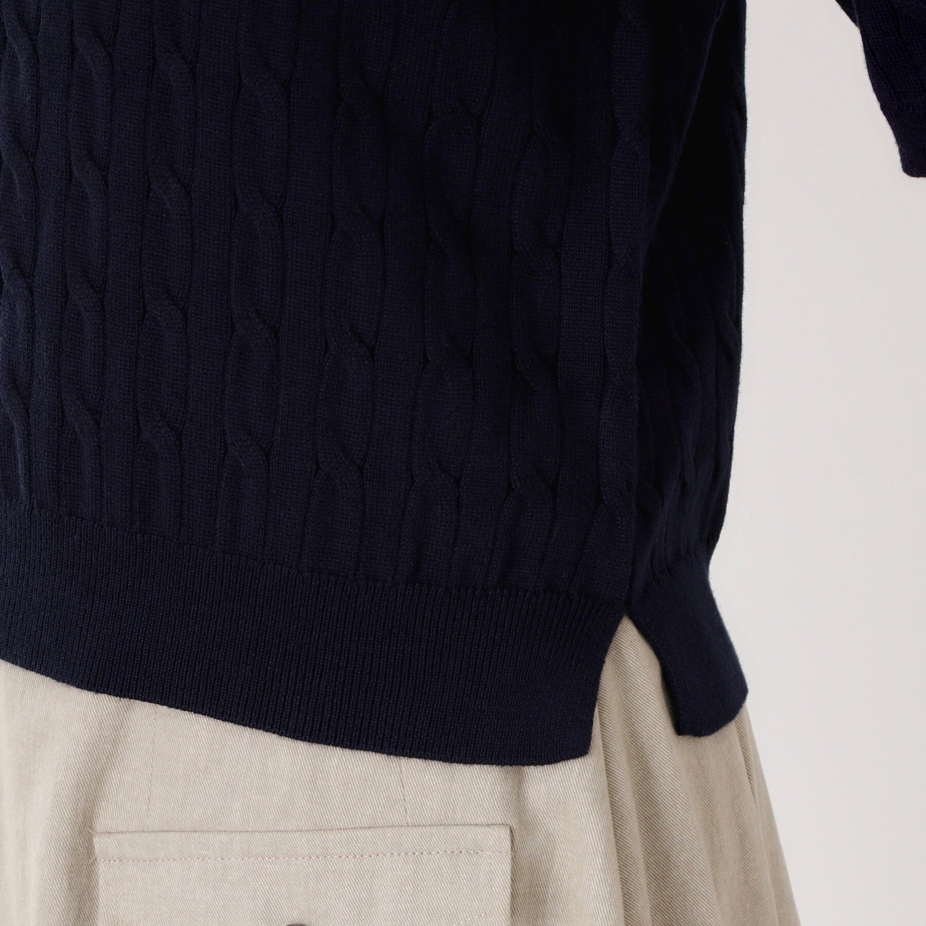 ザ ショップ ティーケー  (ウィメン) THE SHOP TK(Women) 刺繍入りケーブルニット半袖 （ネイビー(094)） ネイビー(094)