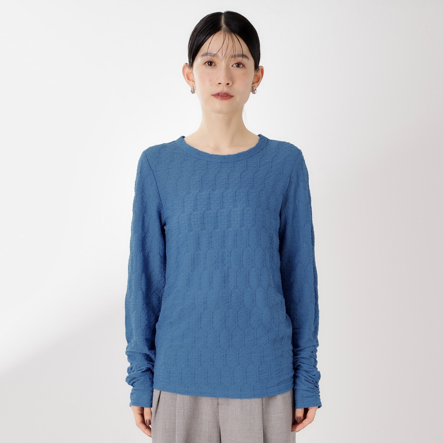 ザ ショップ ティーケー  (ウィメン) THE SHOP TK(Women) ウェーブシアー袖クシュプルオーバー （ブラック(019)） ブラック(019)