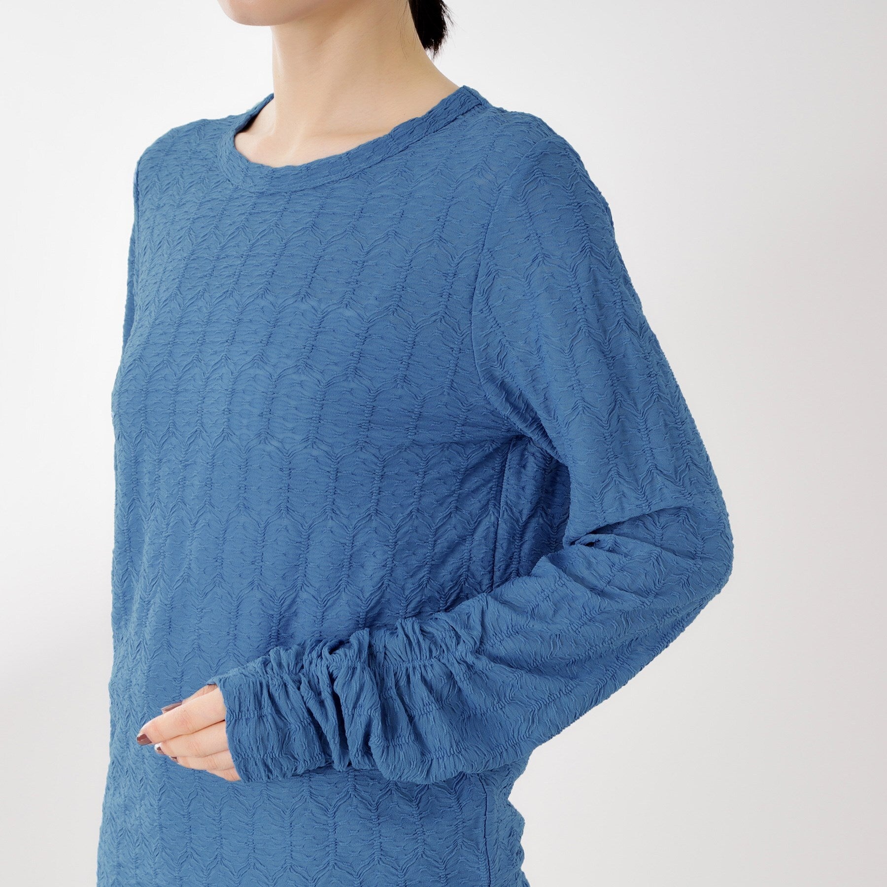 ザ ショップ ティーケー  (ウィメン) THE SHOP TK(Women) ウェーブシアー袖クシュプルオーバー （ブラック(019)） ブラック(019)