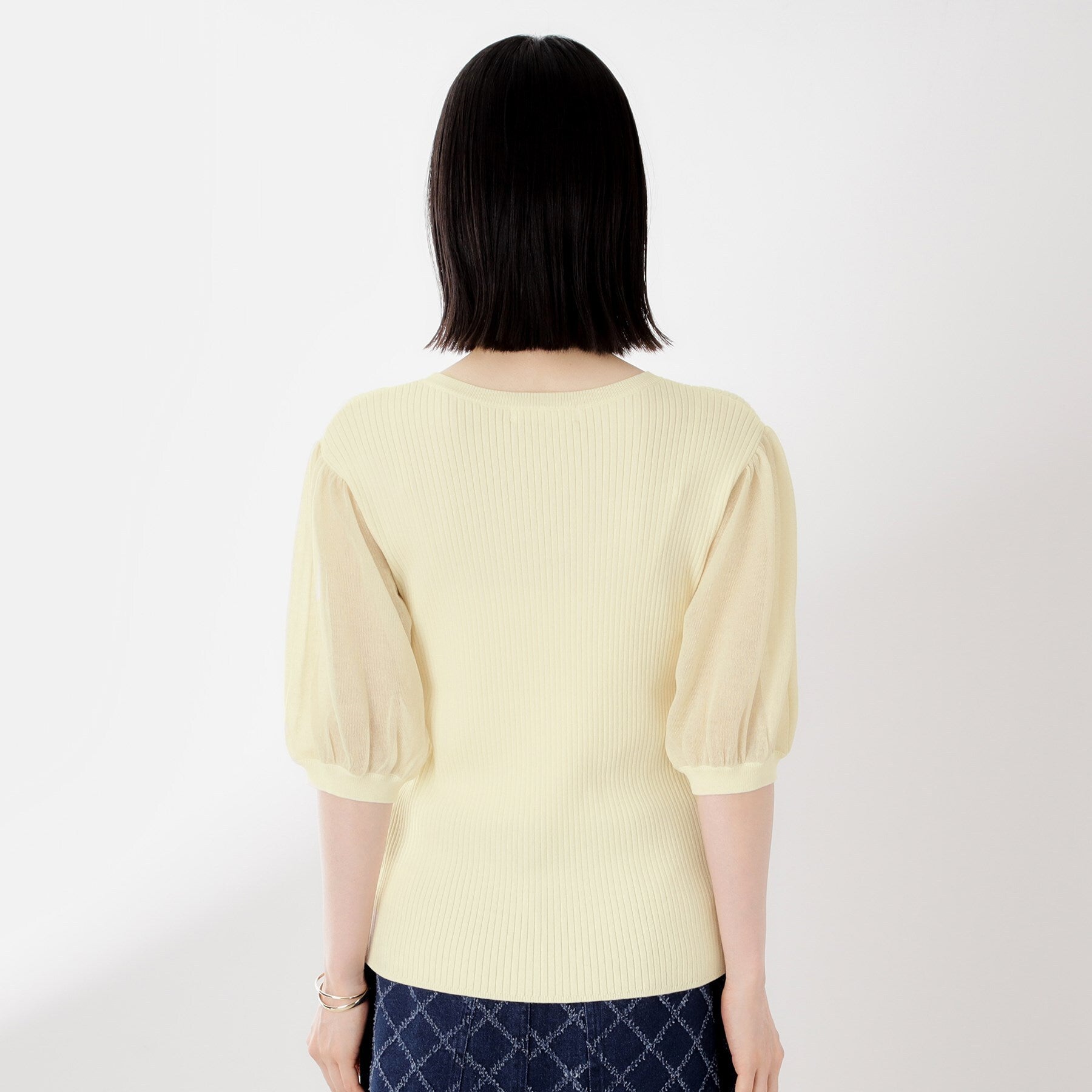 ザ ショップ ティーケー  (ウィメン) THE SHOP TK(Women) ワイドリブパフ袖ニット （ブラック(019)） ブラック(019)