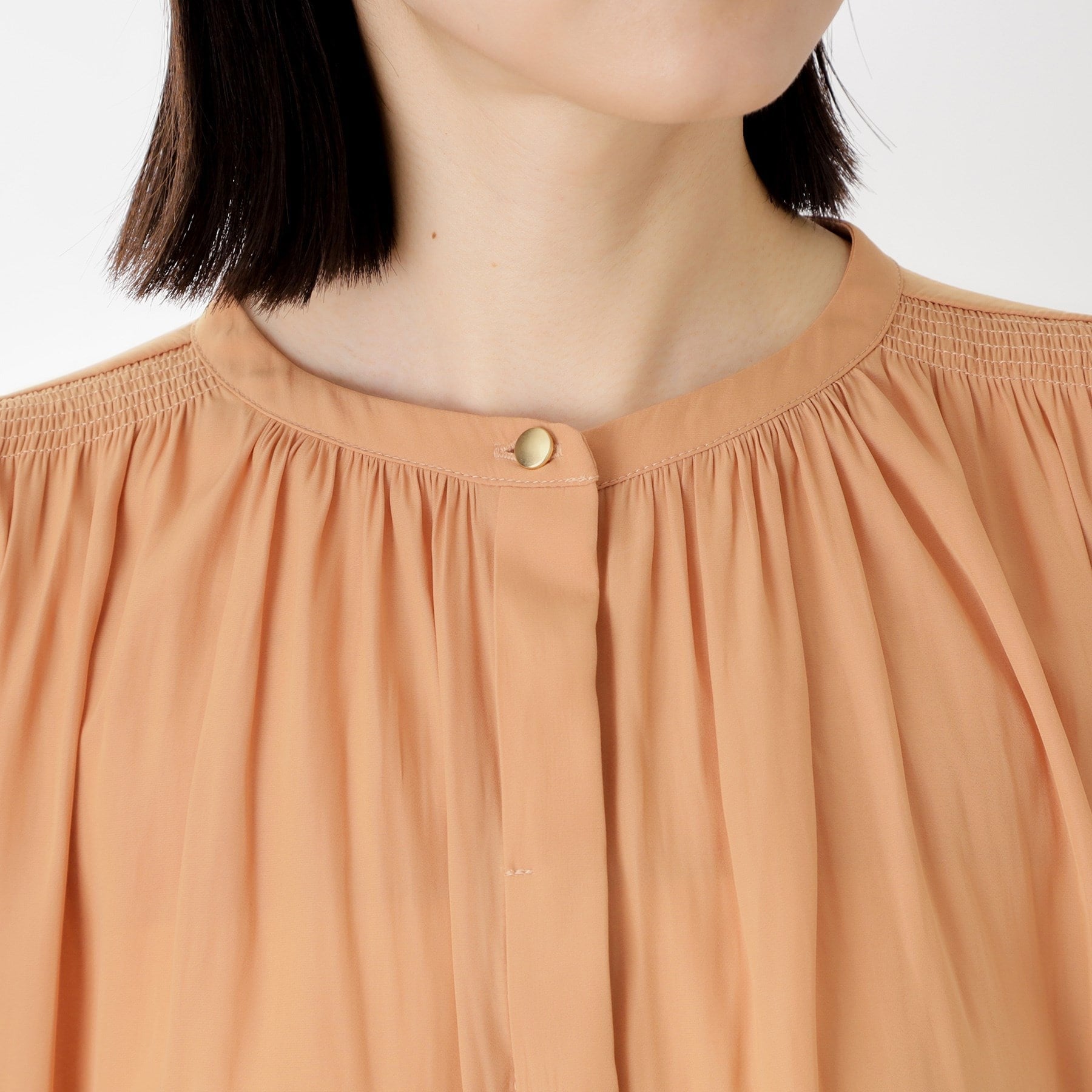 ザ ショップ ティーケー  (ウィメン) THE SHOP TK(Women) ヴィンテージサテンギャザーシャツ （アイボリー(004)） アイボリー(004)