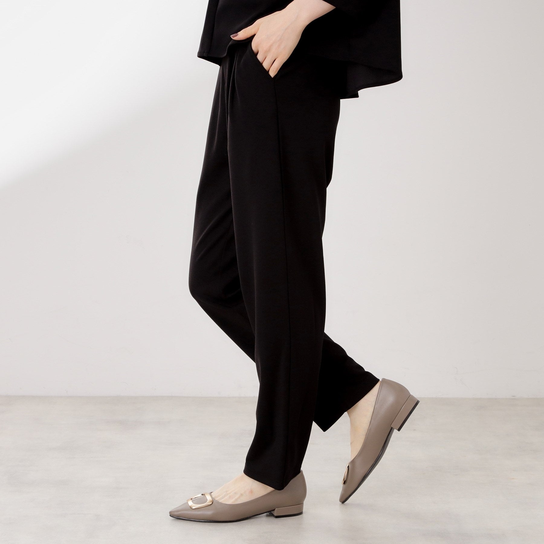 ザ ショップ ティーケー  (ウィメン) THE SHOP TK(Women) カットジョーゼット セットアップ （ブラック(019)） ブラック(019)