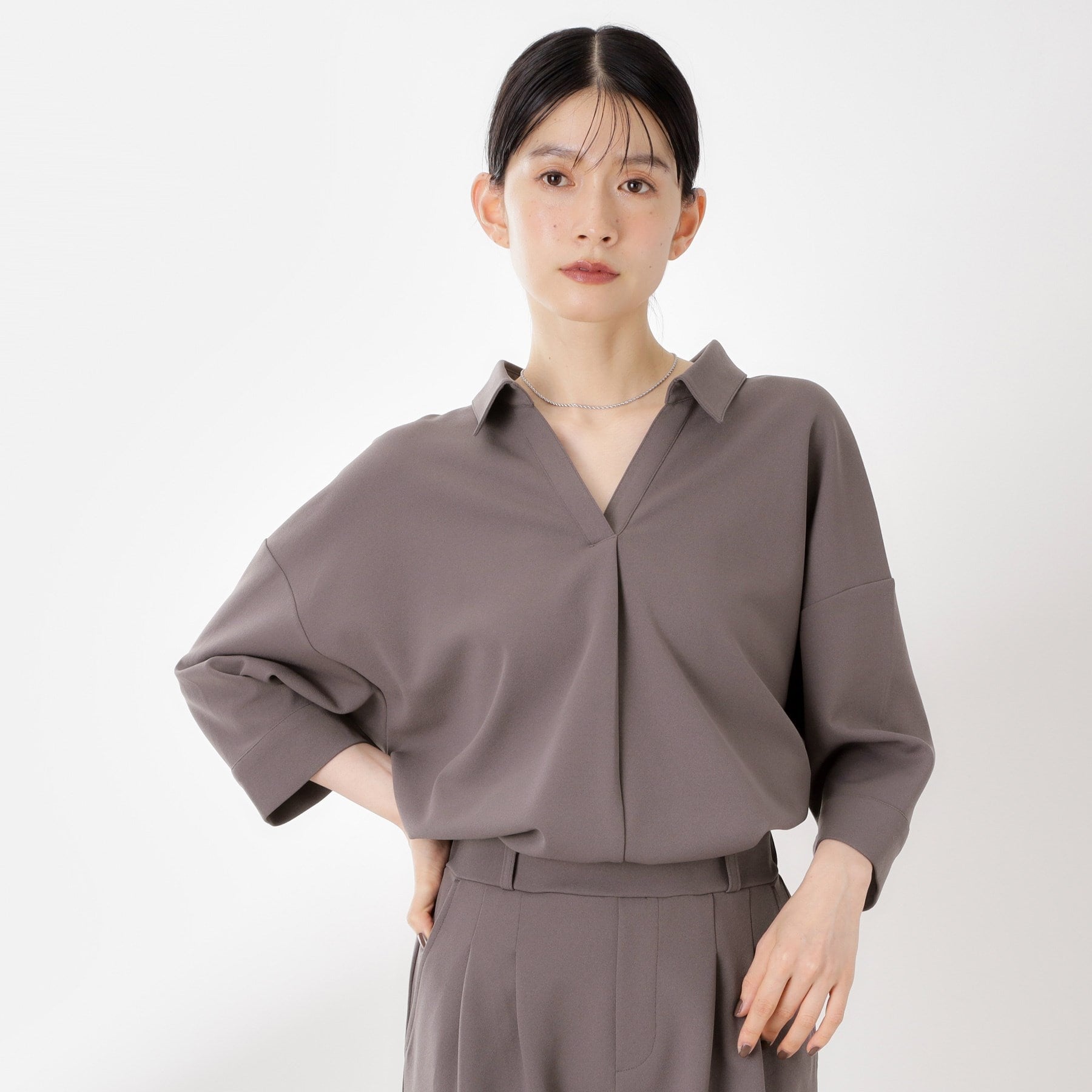 ザ ショップ ティーケー  (ウィメン) THE SHOP TK(Women) カットジョーゼット セットアップ （ブラック(019)） ブラック(019)