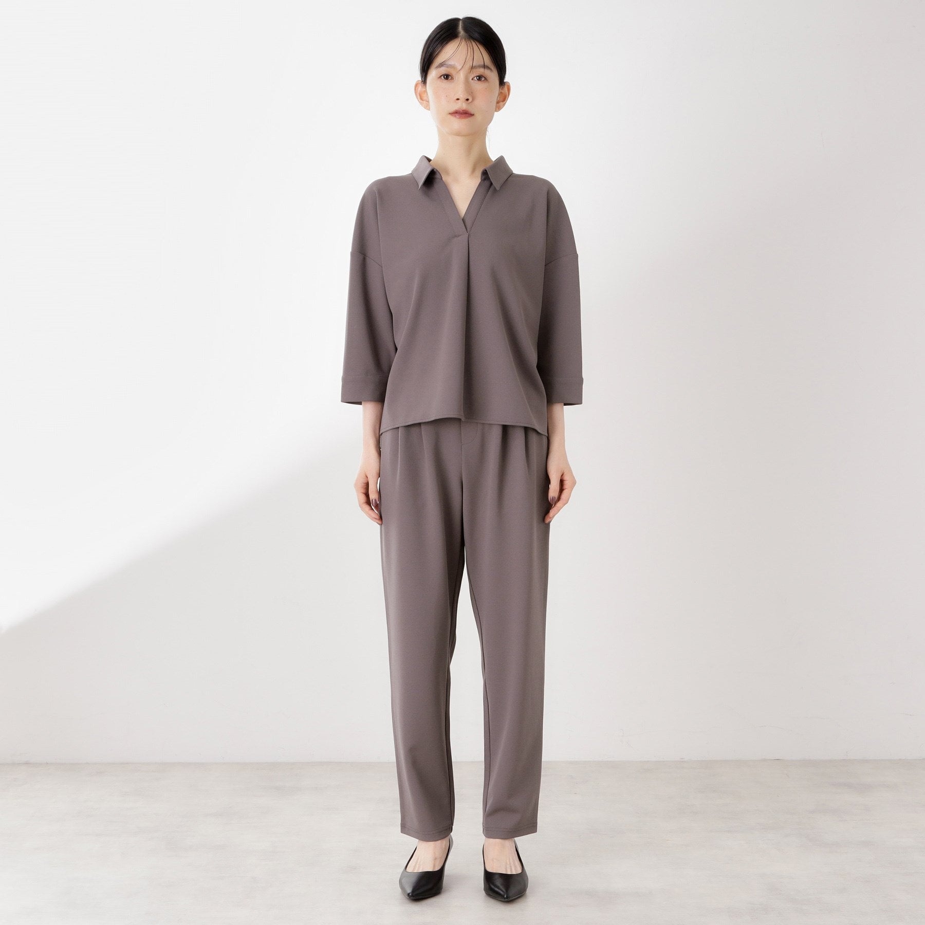 ザ ショップ ティーケー  (ウィメン) THE SHOP TK(Women) カットジョーゼット セットアップ （ブラック(019)） ブラック(019)