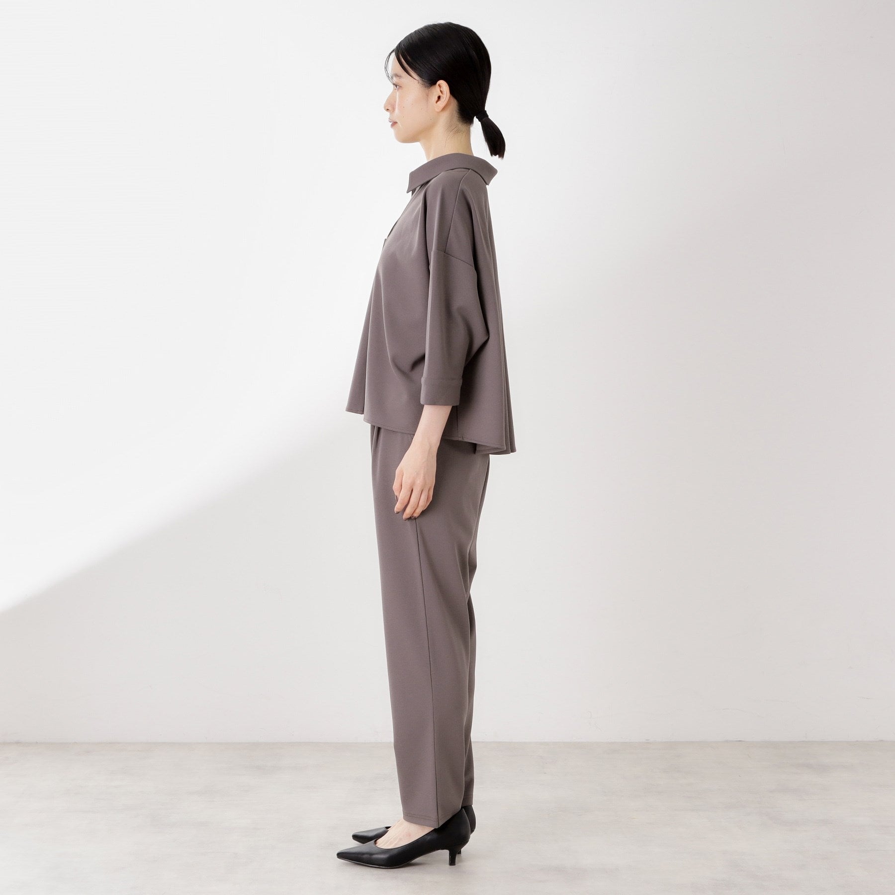 ザ ショップ ティーケー  (ウィメン) THE SHOP TK(Women) カットジョーゼット セットアップ （ブラック(019)） ブラック(019)