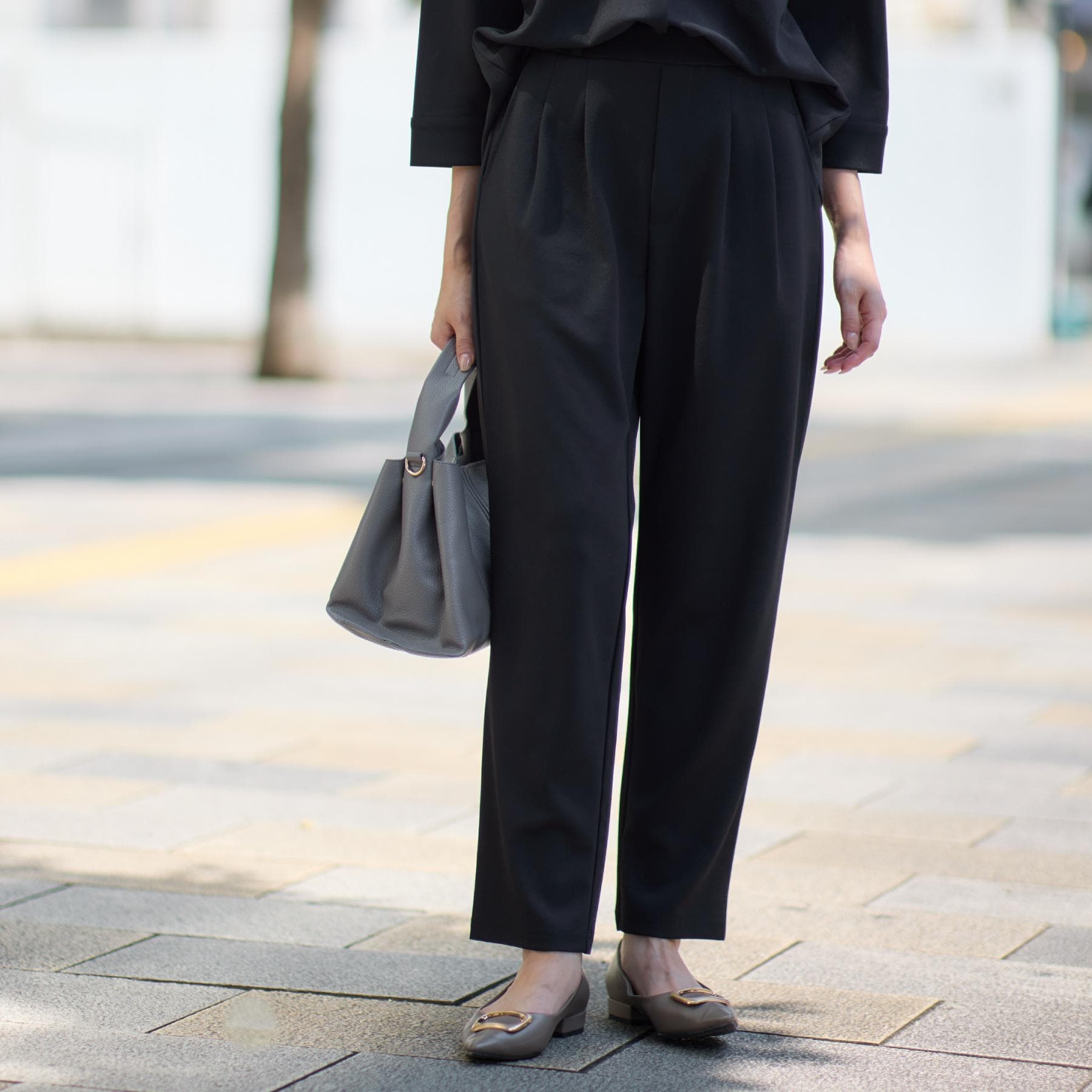 ザ ショップ ティーケー  (ウィメン) THE SHOP TK(Women) カットジョーゼット セットアップ （ブラック(019)） ブラック(019)