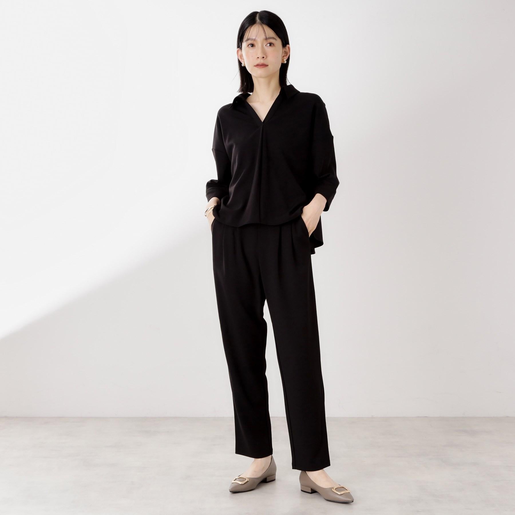 ザ ショップ ティーケー  (ウィメン) THE SHOP TK(Women) カットジョーゼット セットアップ （ブラック(019)） ブラック(019)
