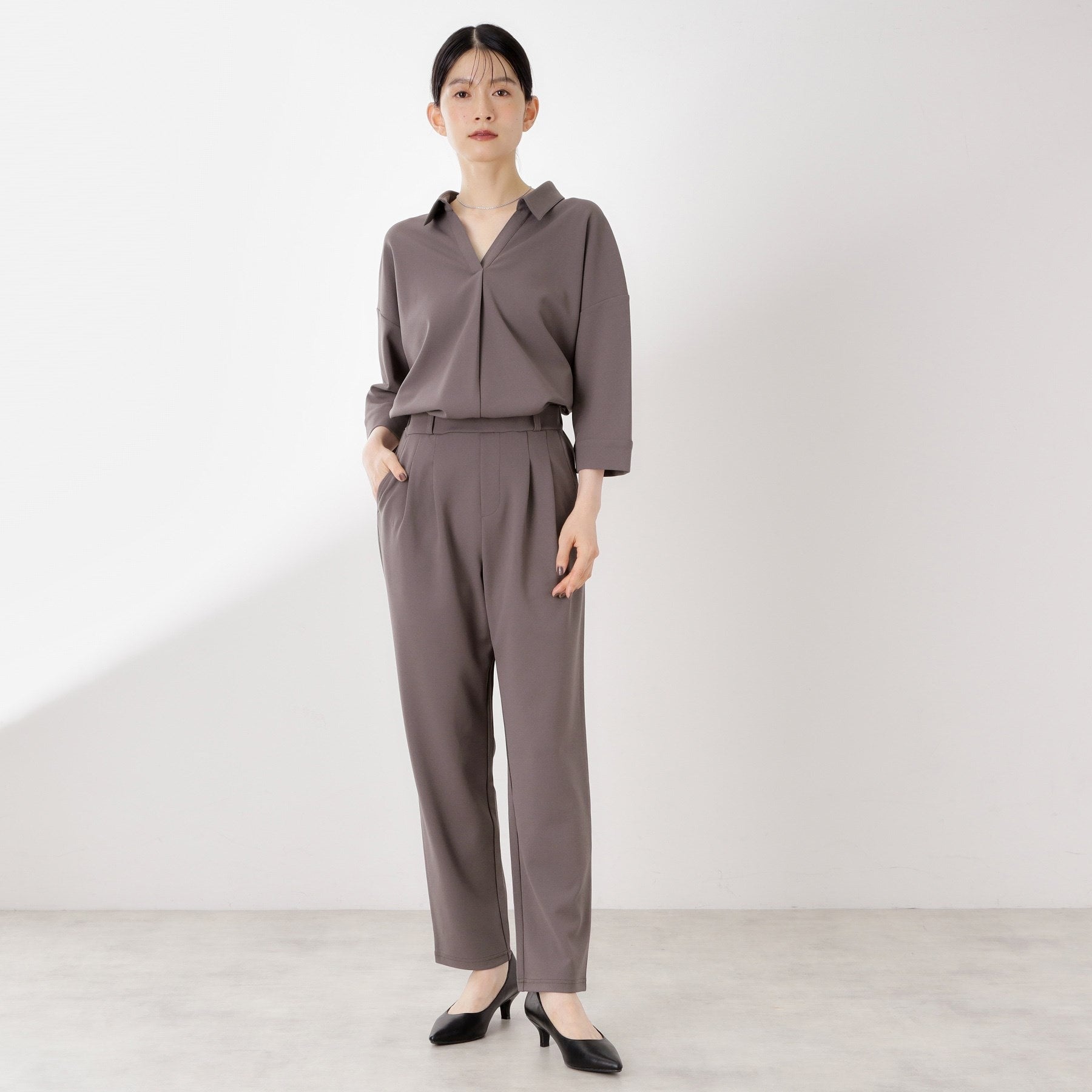 ザ ショップ ティーケー  (ウィメン) THE SHOP TK(Women) カットジョーゼット セットアップ （トープ(054)） トープ(054)