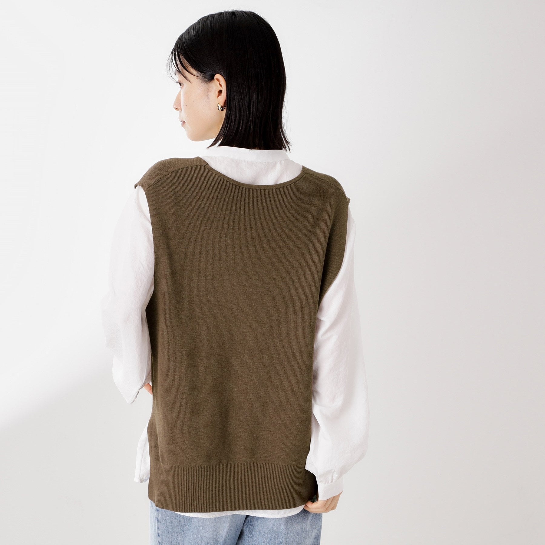 ザ ショップ ティーケー  (ウィメン) THE SHOP TK(Women) ニットベストブラウスセット （ブラウン(043)） ブラウン(043)
