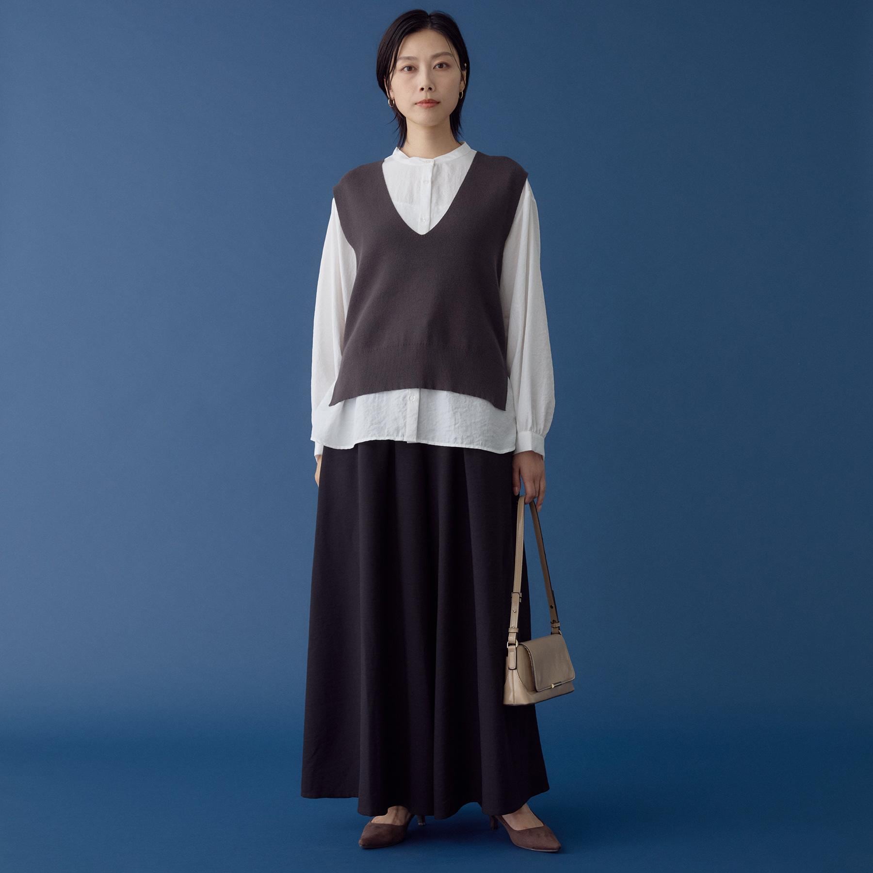 ザ ショップ ティーケー  (ウィメン) THE SHOP TK(Women) ニットベストブラウスセット （ブラウン(043)） ブラウン(043)