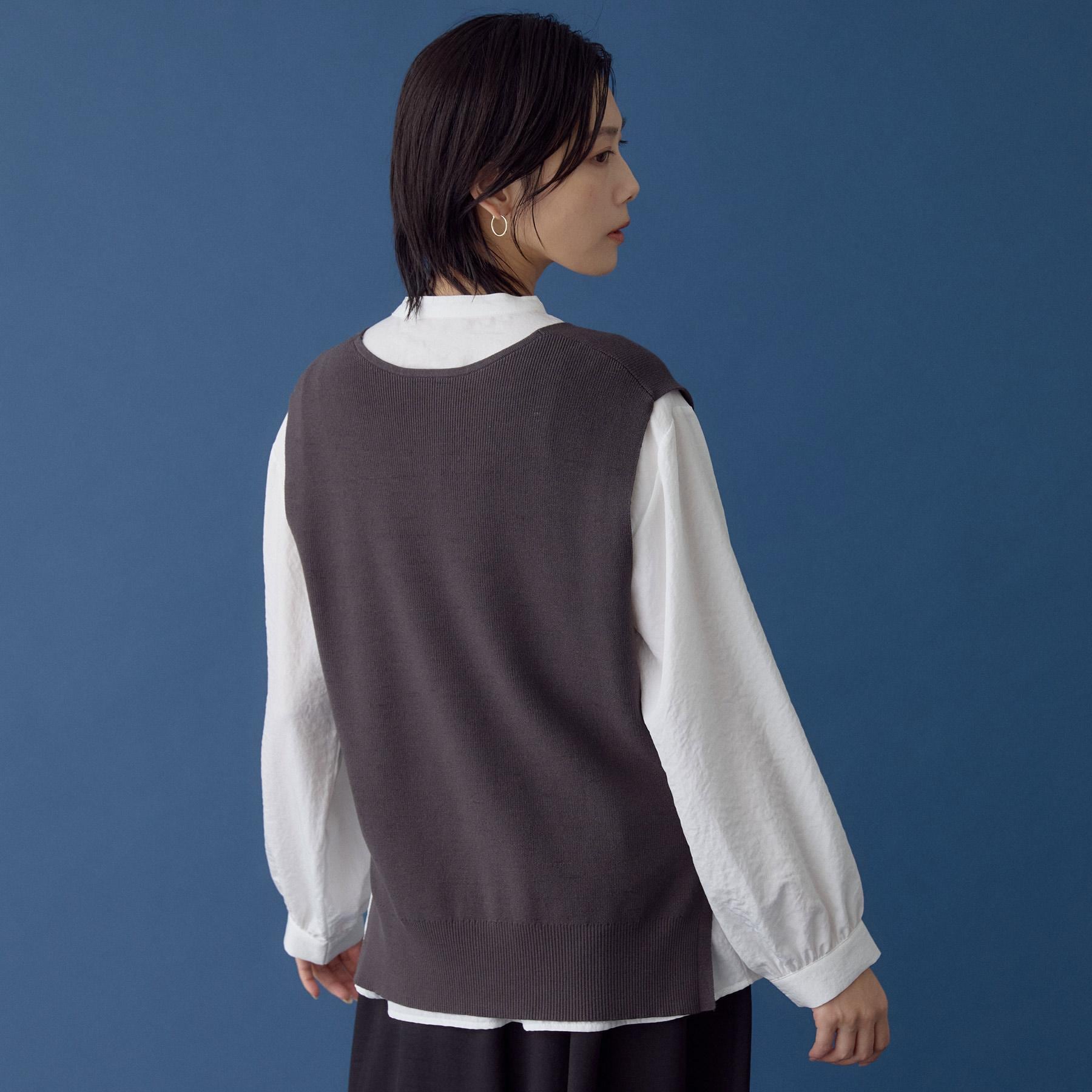 ザ ショップ ティーケー  (ウィメン) THE SHOP TK(Women) ニットベストブラウスセット （ブラウン(043)） ブラウン(043)