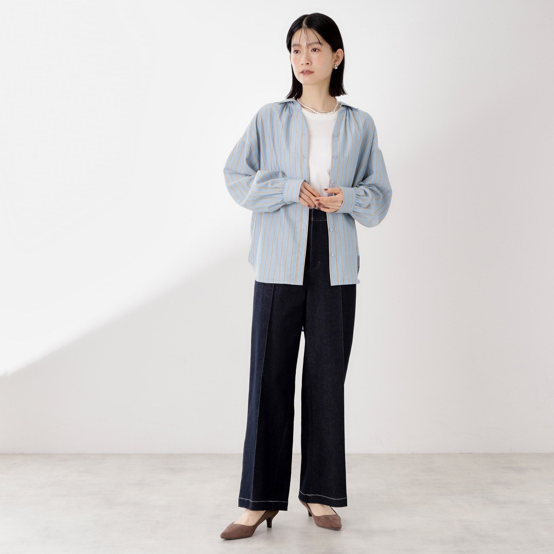 ザ ショップ ティーケー  (ウィメン) THE SHOP TK(Women) バックシャーリングブラウス （アイボリー(304)） アイボリー(304)