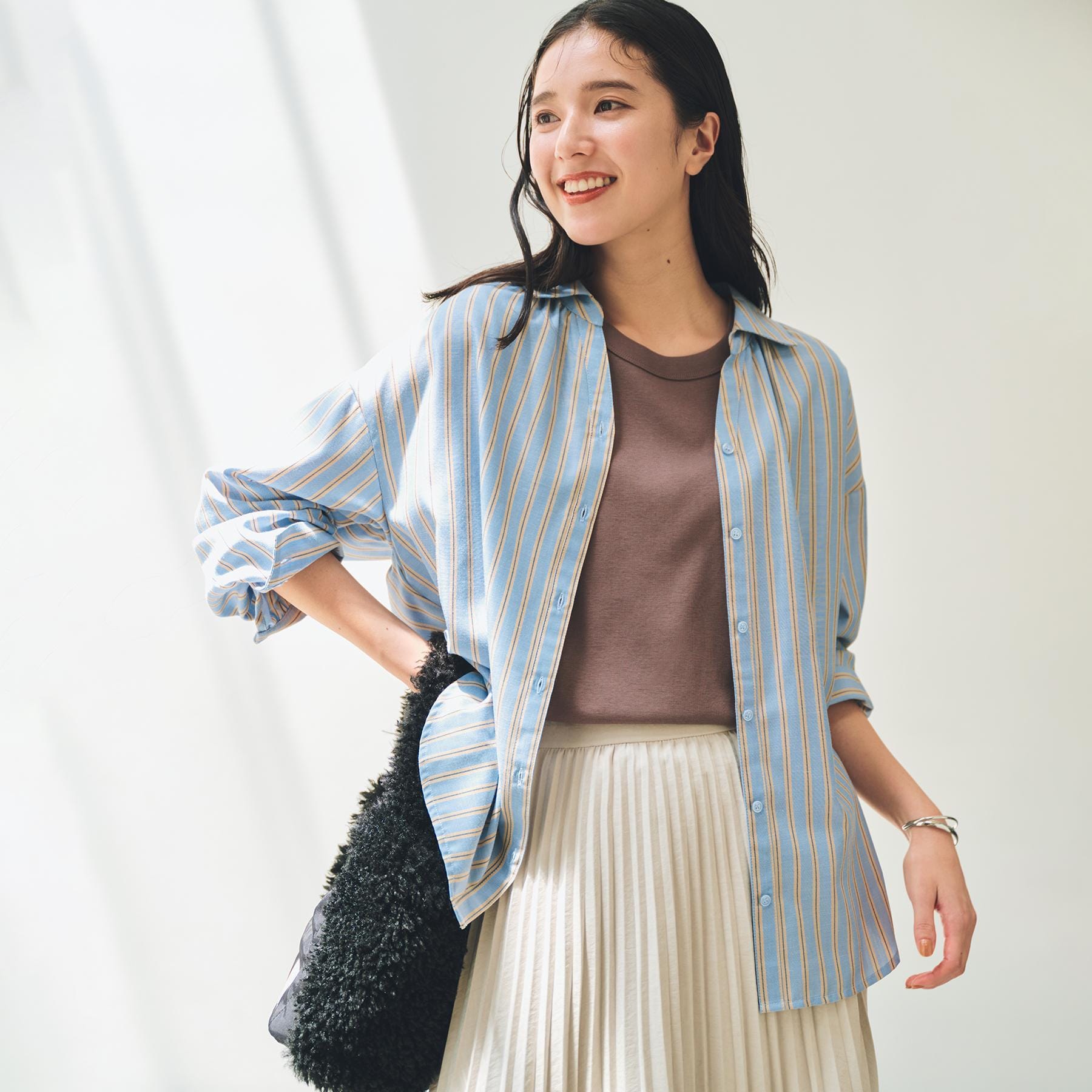ザ ショップ ティーケー  (ウィメン) THE SHOP TK(Women) バックシャーリングブラウス （ブルー(391)） ブルー(391)