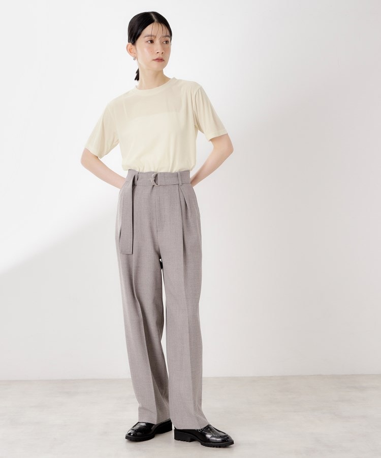 ザ ショップ ティーケー  (ウィメン) THE SHOP TK(Women) シアーベロアTEE （ブラウン(043)） ブラウン(043)