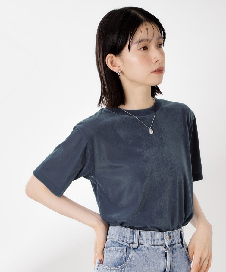 ザ ショップ ティーケー  (ウィメン) THE SHOP TK(Women) シアーベロアTEE （ブラウン(043)） ブラウン(043)