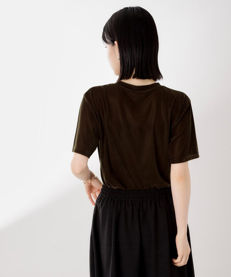 ザ ショップ ティーケー  (ウィメン) THE SHOP TK(Women) シアーベロアTEE （ブラウン(043)） ブラウン(043)