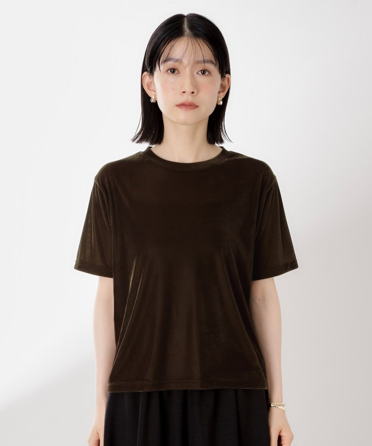 ザ ショップ ティーケー  (ウィメン) THE SHOP TK(Women) シアーベロアTEE （ブラウン(043)） ブラウン(043)