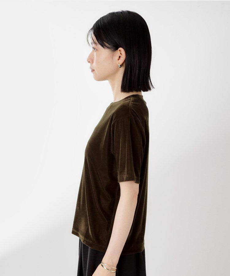 ザ ショップ ティーケー  (ウィメン) THE SHOP TK(Women) シアーベロアTEE （ブラウン(043)） ブラウン(043)