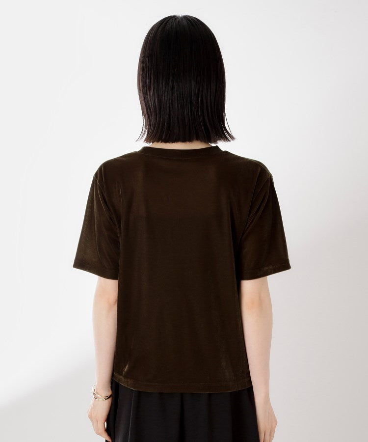 ザ ショップ ティーケー  (ウィメン) THE SHOP TK(Women) シアーベロアTEE （ブラウン(043)） ブラウン(043)
